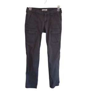 Ann Taylor LOFT Gray Utility Cargo Pants Mid Rise Straight Leg Size 4